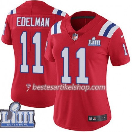Damen New England Patriots Trikot Julian Edelman 11 Nike Rot 2019 Super Bowl LIII